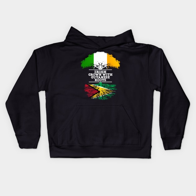 Irish Grown With Guyanese Roots - Gift for Guyanese With Roots From Guyana Kids Hoodie by Country Flags